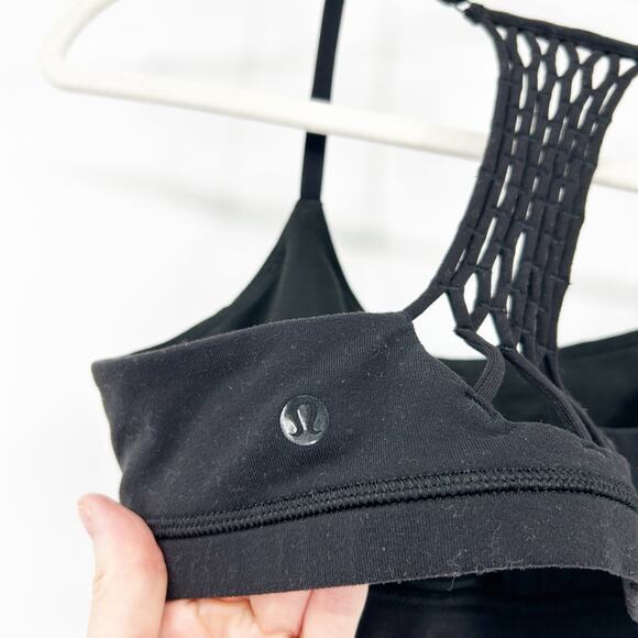 Lululemon Womens Athleisure True Self Macrame Strappy Sports Bra II Size 8 Black - Picture 4 of 7